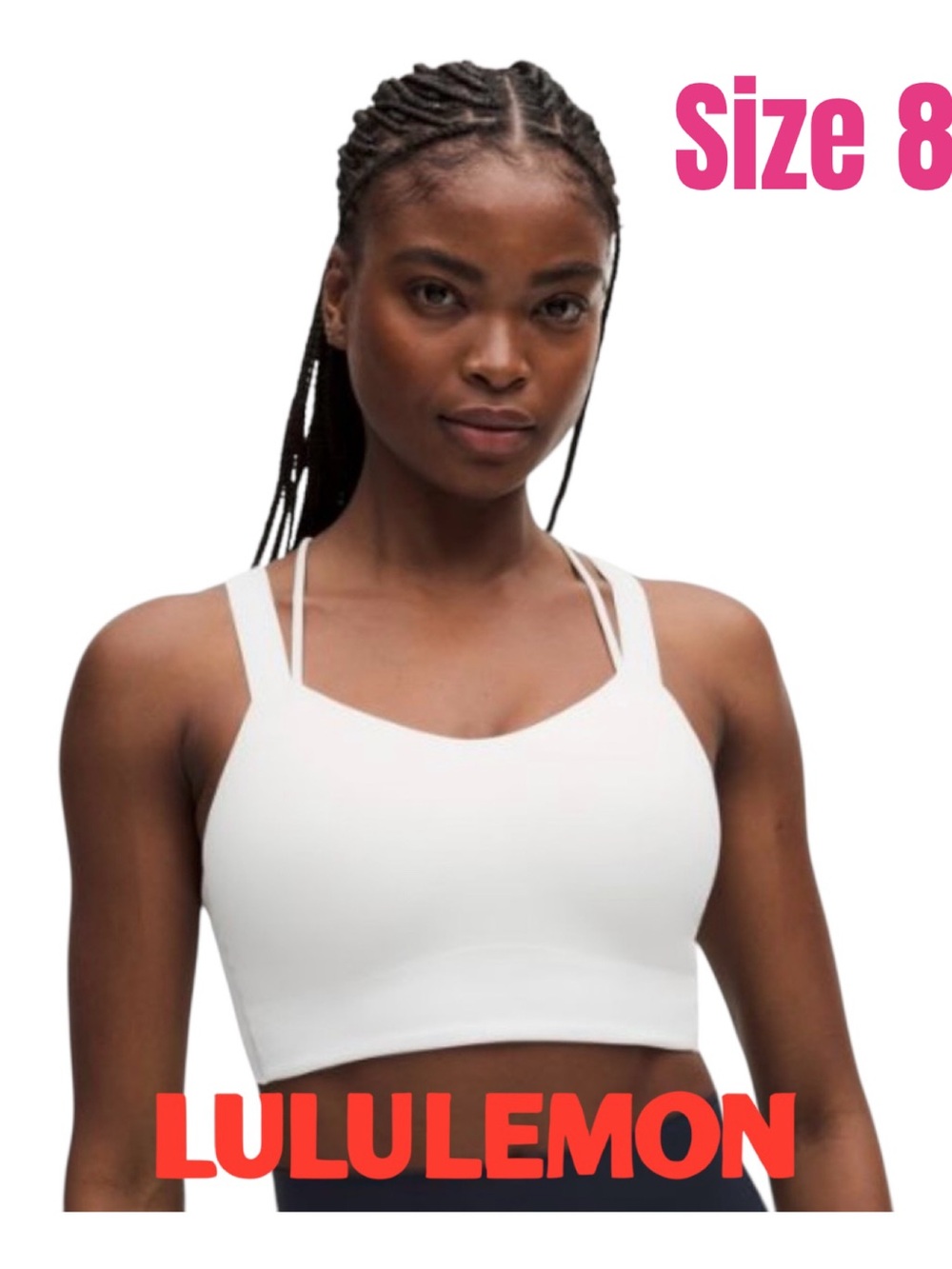 lululemon athletica White Double-Strap Sports Bralette like a new